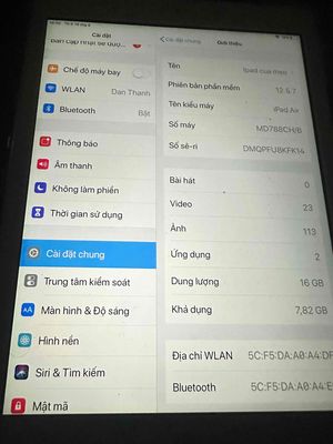 Apple iPad Air 16GB 12.5.7
