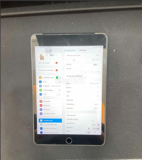 Bán Ipad Mini 4 - 16G - Xám - Pin 100% (mới thay). Mua bán Máy tính bảng tại Quận Đống Đa Hà Nội được đăng bởi Đào Duy Khánh hình 5
