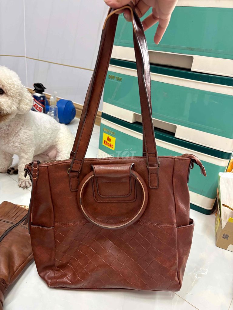 combo Túi xách Da và boot thật Nâu. Mua bán Túi xách tại Quận 8 Tp Hồ Chí Minh được đăng bởi Ngân hình 1