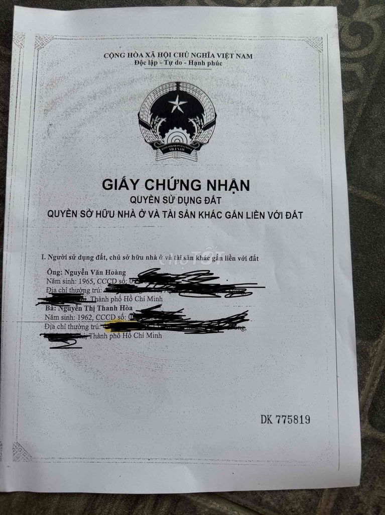 BÁN ĐẤT MẶT TIỀN ĐƯỜNG SONG HÀNH - HÓC MÔN