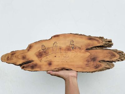 Tranh gỗ vẽ bút lửa 2 mặt