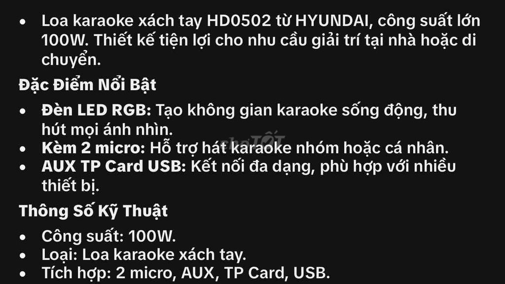 Loa karaoke Hyundai HD0502 Đen 100W. Mua bán Tivi, Âm thanh tại Thành phố Qui Nhơn Bình Định được đăng bởi Man hình 1