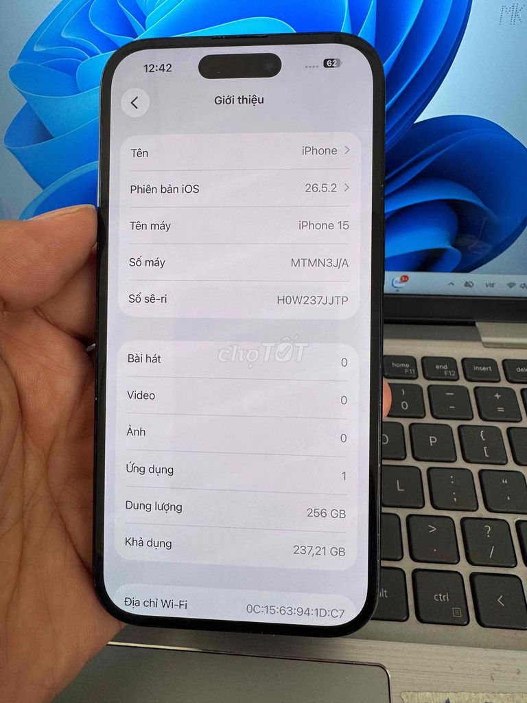 Apple iPhone 15 256GB Đen 98.5%. Mua bán Điện thoại tại Quận 6 Tp Hồ Chí Minh được đăng bởi QUỐC THIÊN BÁN GÓP 0 ĐỒNG  hình 1