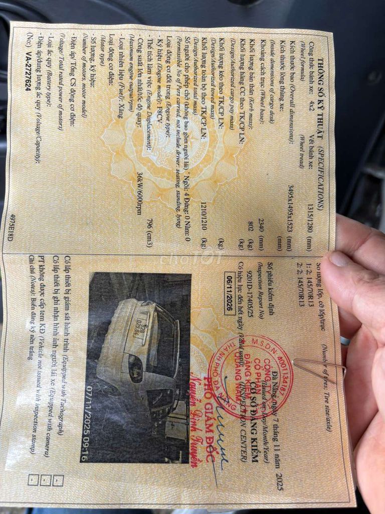 Daewoo Matiz 2007 SE color 0.8 MT - 1111 km. Mua bán Ô tô tại Huyện Phú Ninh Quảng Nam được đăng bởi Định Tan hình 10