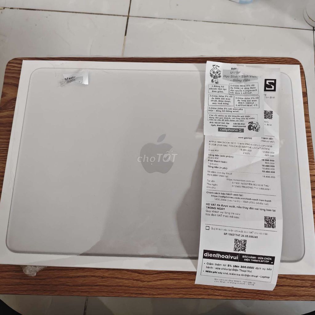Apple MacBook Neo 13 inch 8GB/512GB. Mua bán Laptop tại Huyện Bàu Bàng Bình Dương được đăng bởi Hiển hình 1