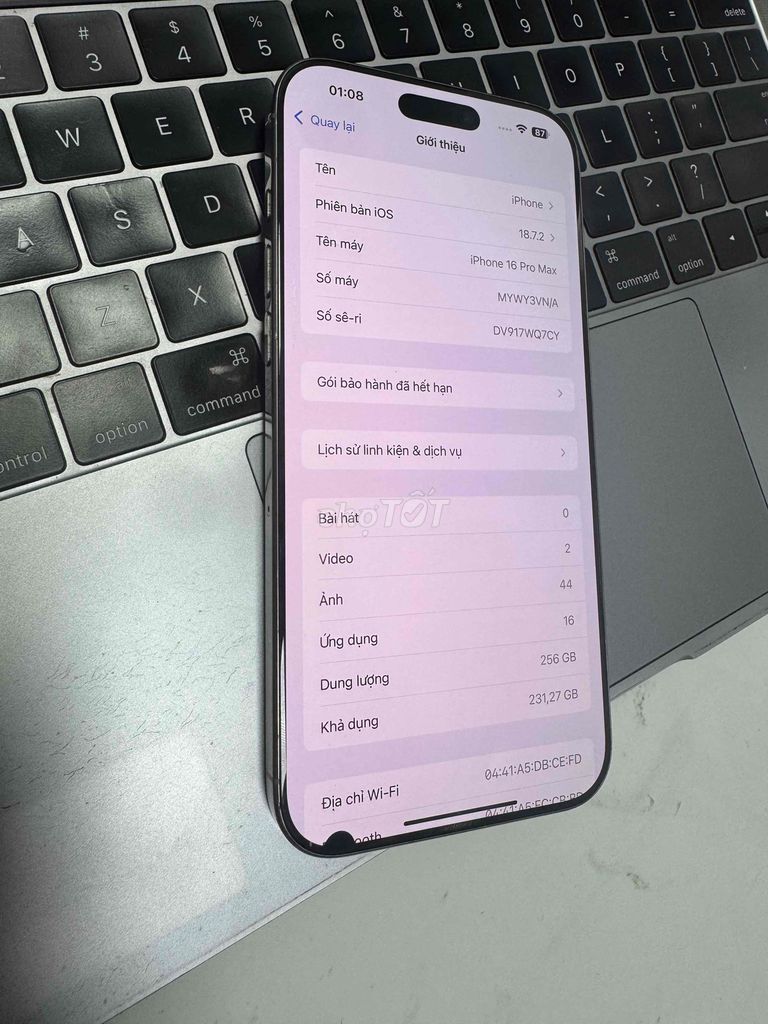 Apple iPhone 16 Pro Max 256GB Xám. Mua bán Điện thoại tại Thành phố Tân An Long An được đăng bởi mua xin alo no SMS hình 1