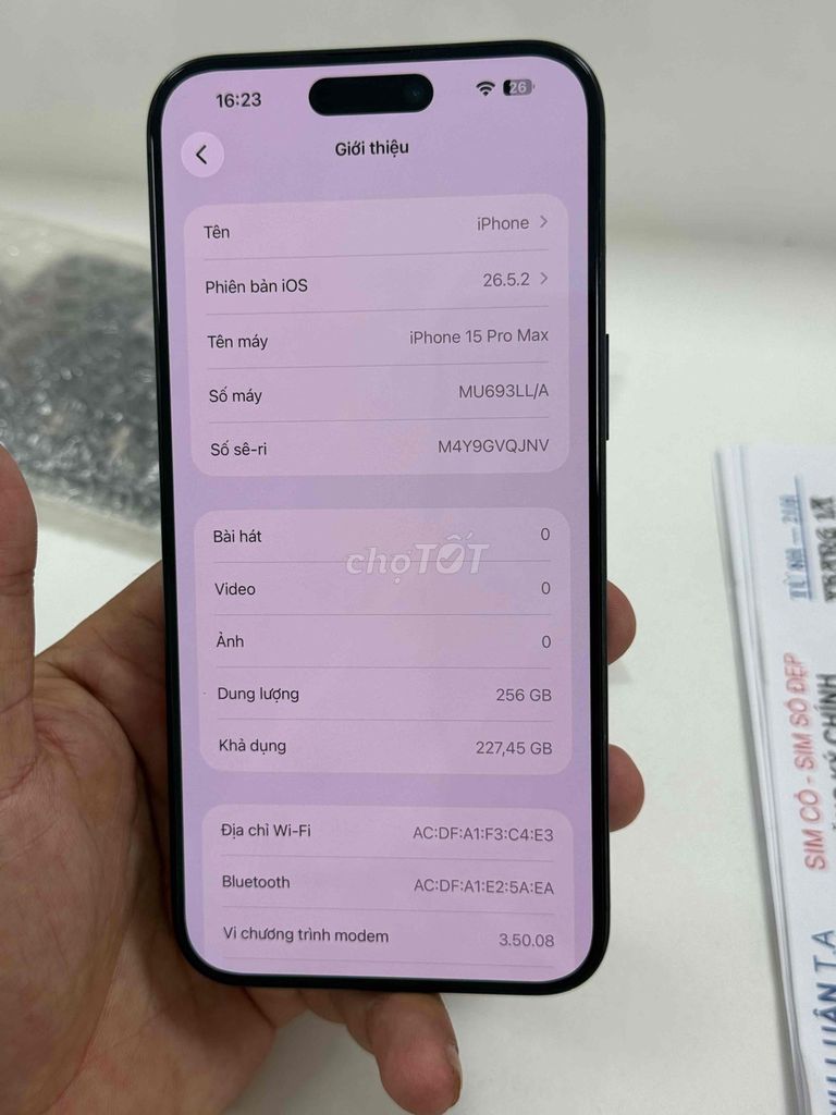 Apple iPhone 15 Pro Max 256GB Xanh Đã qua sử dụng. Mua bán Điện thoại tại Thành phố Thuận An Bình Dương được đăng bởi Trung Apple Ko bán góp hình 1