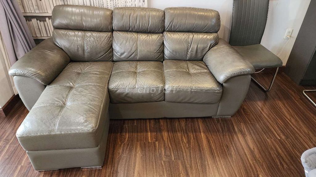 Ghế sofa chữ L da bò thật - hãng Cozy