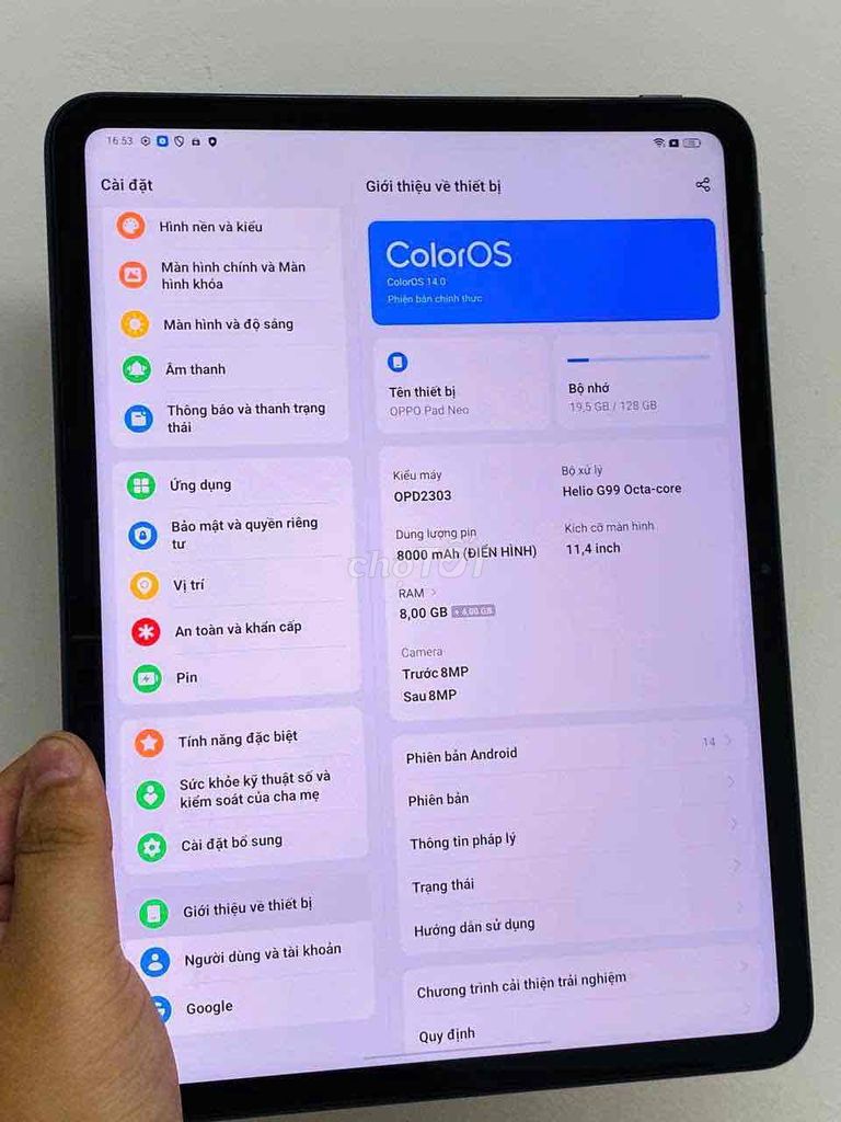 OPPO Pad Neo Helio G99 8GB/128GB Xám. Mua bán Máy tính bảng tại Quận Gò Vấp Tp Hồ Chí Minh được đăng bởi Quang Minh Mobile  hình 1
