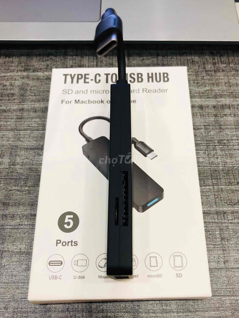 HUB Chuyển Đổi Type C 5 trong 1 USB 3.0 + SF/TF