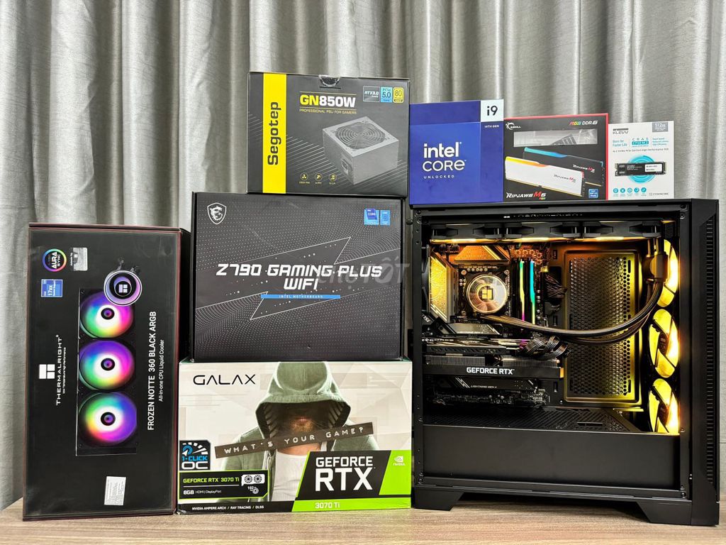 Dàn máy i9 14900K, RTX 3070Ti, 32GB D5, 512GB Nvme