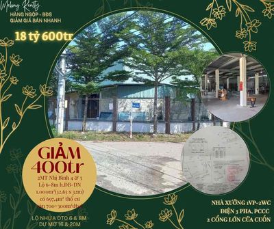 GIẢM 400tr bán NHANH-𝐁𝐀́𝐍 ĐẤT tặng nhà xưởng-𝐆𝐎́𝐂 2MT (18,6tr/m2). Mua bán văn phòng, mặt bằng kinh doanh tại Huyện Hóc Môn Tp Hồ Chí Minh được đăng bởi Khả Hân Mekong Realty
