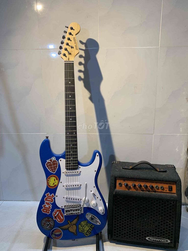 Guitar điện Selder màu Blue SSS. có cần nhúng