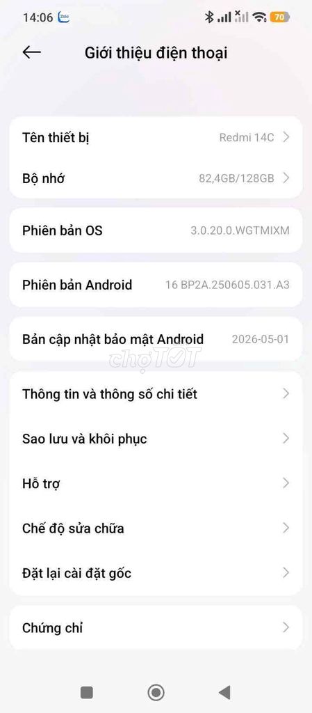 Xiaomi Redmi 14C 4GB 128GB Android. Mua bán Điện thoại tại Quận Bình Tân Tp Hồ Chí Minh được đăng bởi Bích Ngọcc hình 1