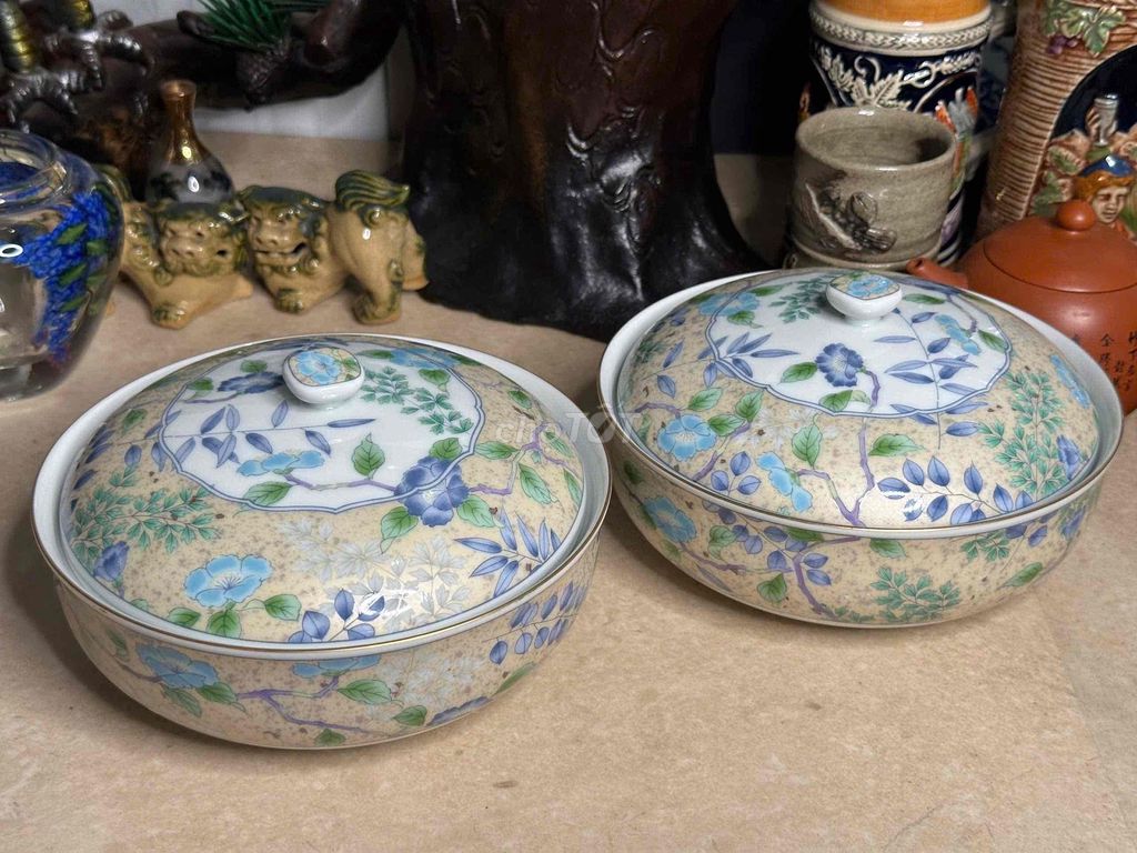 Bát gốm sứ hoa lá có nắp đậy. Mua bán Dụng cụ nhà bếp tại Thành phố Thủ Dầu Một Bình Dương được đăng bởi Nguyễn Di hình 1