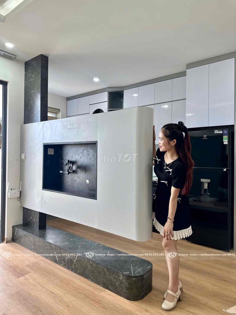 Kệ tivi kiêm vách ngăn TST. Mua bán Tủ, kệ gia đình tại Quận Hải Châu Đà Nẵng được đăng bởi Nội thất tủ bếp TST hình 1