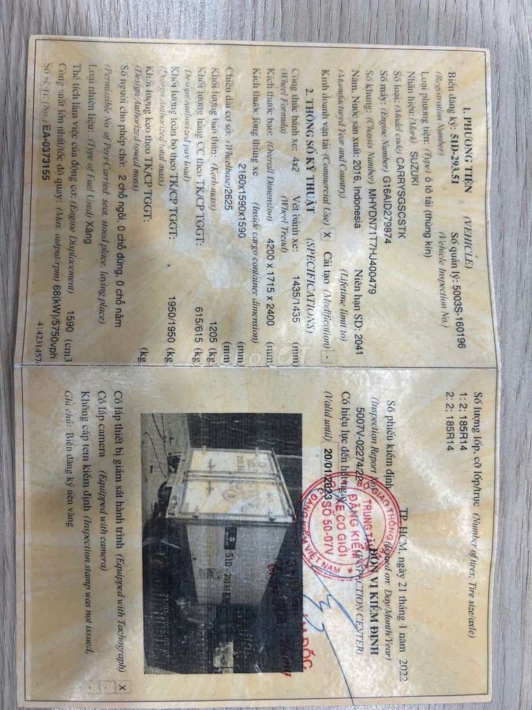 Bán Gấp suzuki 650kg đời 2016 thùng kín 2m2. Mua bán Xe tải, xe ben tại Thành phố Thuận An Bình Dương được đăng bởi Hồ Xe Tải hình 6