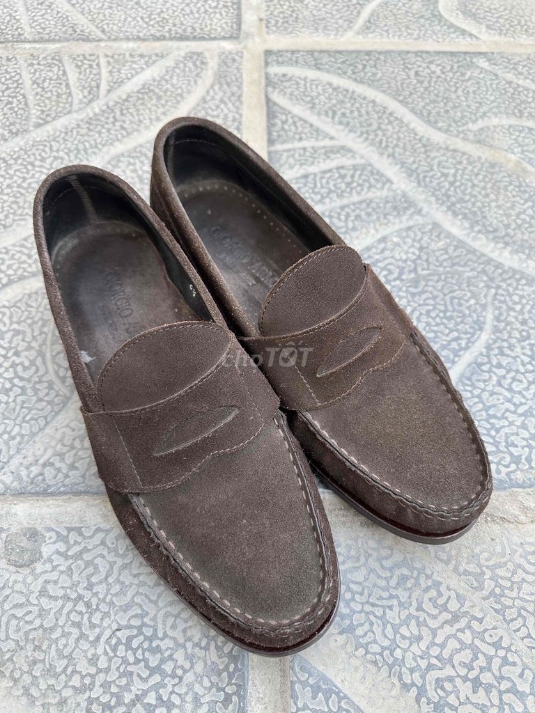 Cực hiếm giày penny loafers da lộn Giorgio Armani