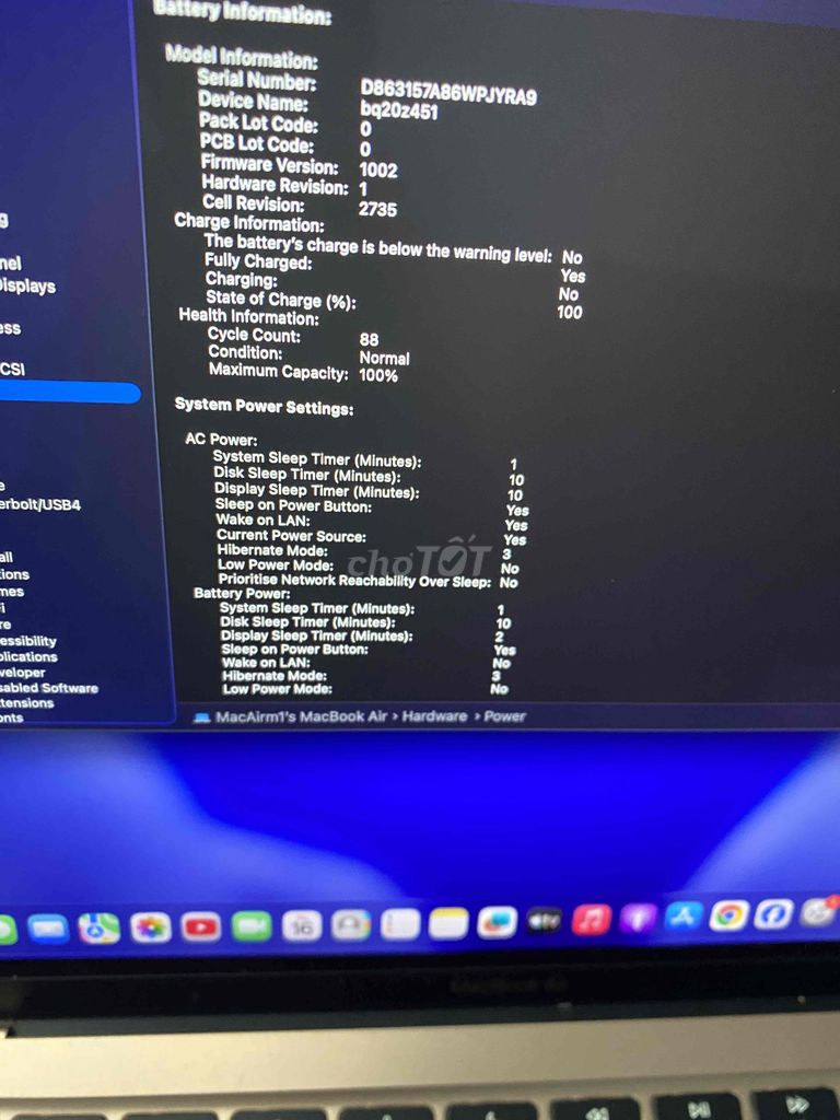 Apple MacBook Air M1 8GB/256GB. Mua bán Laptop tại Thành phố Thuận An Bình Dương được đăng bởi diẹp hùng kha hình 1
