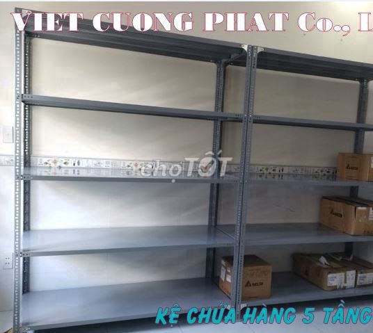 Kệ kho hàng 5 tầng mâm 120x50. Chân V4 cao 2m. Mua bán Tủ, kệ gia đình tại Quận Bình Tân Tp Hồ Chí Minh được đăng bởi Kệ Thép V Lỗ Đa Năng hình 1