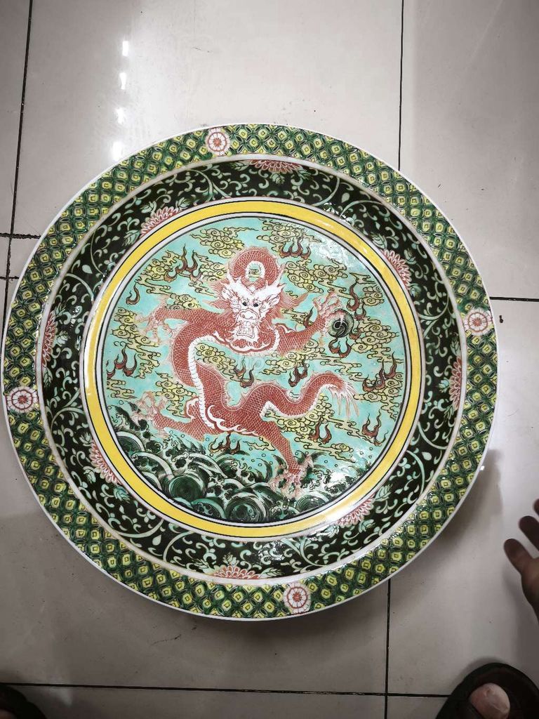 Đĩa trang trí Gốm sứ Rồng vẽ tay 44cm. Mua bán Đồ sưu tầm, đồ cổ tại Quận 11 Tp Hồ Chí Minh được đăng bởi Tú hình 1