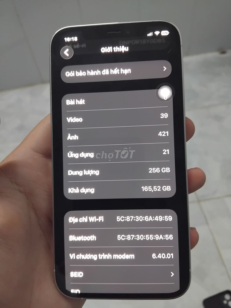 Apple iPhone 12 Pro 256GB Trắng. Mua bán Điện thoại tại Huyện Chợ Gạo Tiền Giang được đăng bởi Tên chưa cung cấp hình 1