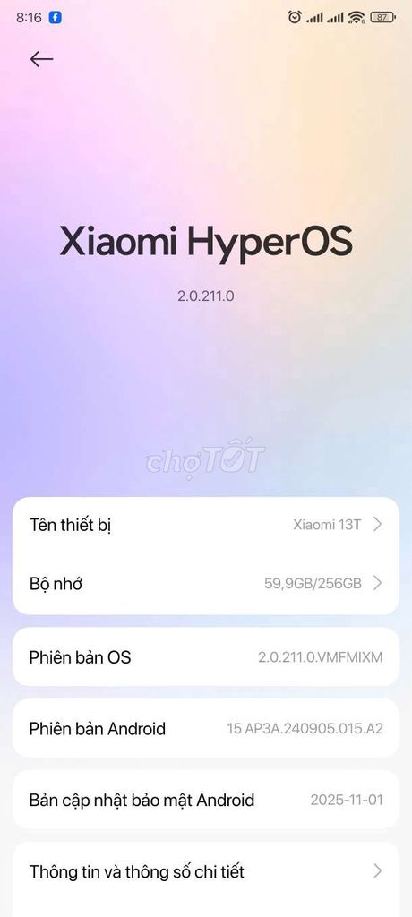 Xiaomi 13T 8GB/256GB. Mua bán Điện thoại tại Thành phố Thủ Dầu Một Bình Dương được đăng bởi minh anh hình 1