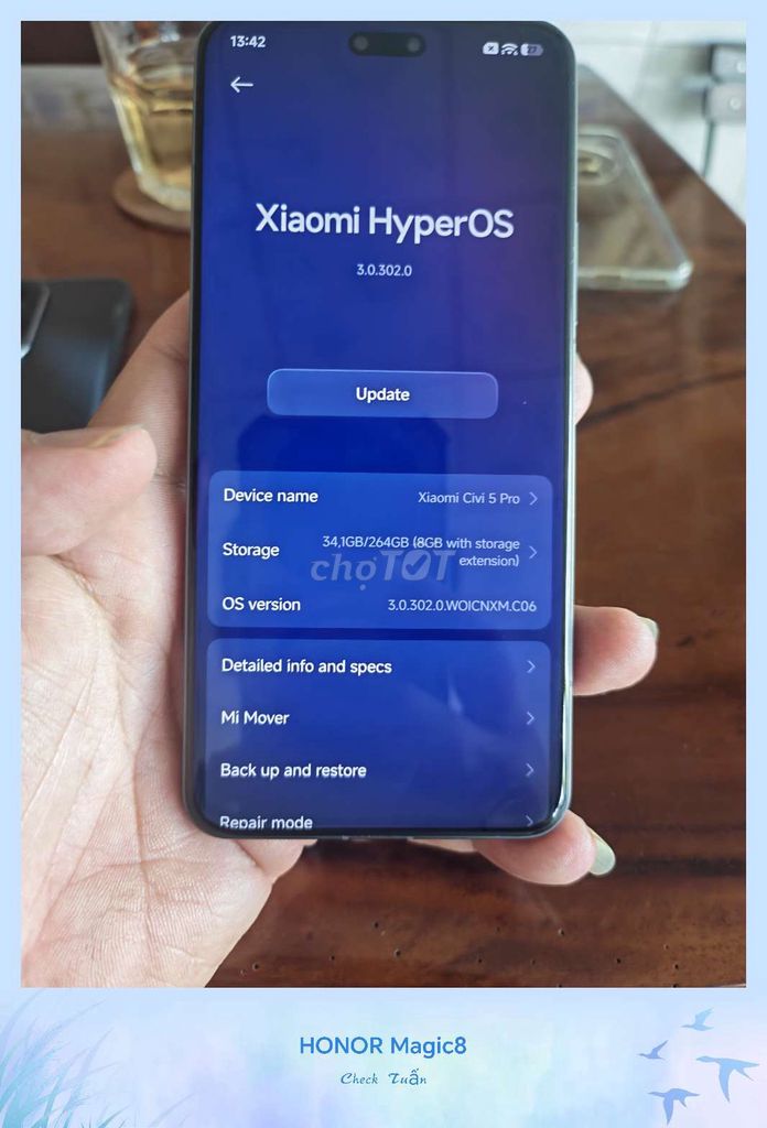 Xiaomi Civi 5 Pro Xám 264GB 12GB Like New. Mua bán Điện thoại tại Thành phố Biên Hòa Đồng Nai được đăng bởi tuấn  hình 1