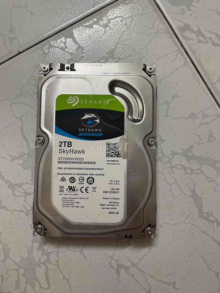 Ổ cứng HDD Seagate SkyHawk 2TB SATA AF 2017. Mua bán Linh kiện (RAM, Card...) tại Quận Gò Vấp Tp Hồ Chí Minh được đăng bởi Điện Tử Quang Vinh hình 1