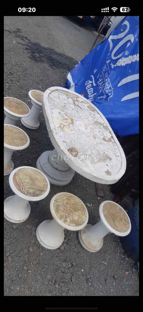 Bộ bàn ghế đá trắng 7 đôn. Mua bán Bàn ghế tại Quận Bình Tân Tp Hồ Chí Minh được đăng bởi nguyễn đức trung hình 1