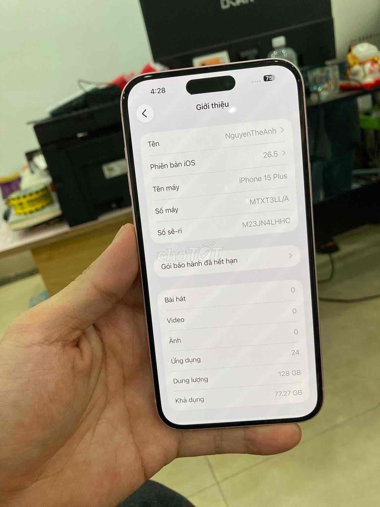 Apple iPhone 15 Plus 128GB Hồng Mỹ. Mua bán Điện thoại tại Quận Cầu Giấy Hà Nội được đăng bởi TicoSmartphone hình 1