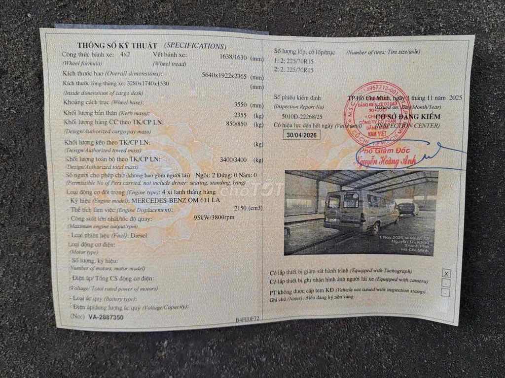 mercedes sprinter 313-2011 3 chỗ /850kg chính chủ. Mua bán Ô tô tại Quận 12 Tp Hồ Chí Minh được đăng bởi A Kha hình 10