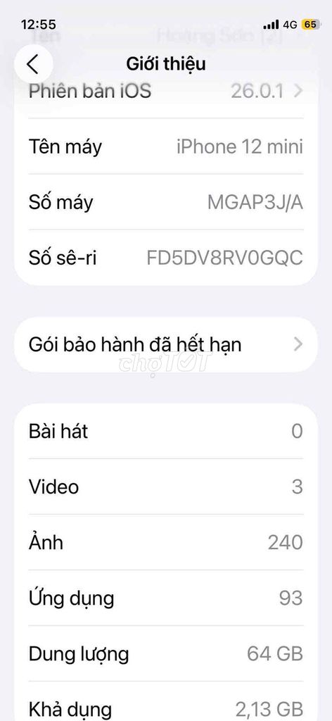 bán nhanh 12mini. Mua bán Điện thoại tại Huyện Long Hồ Vĩnh Long được đăng bởi Đặng Hoàng Sơn hình 2