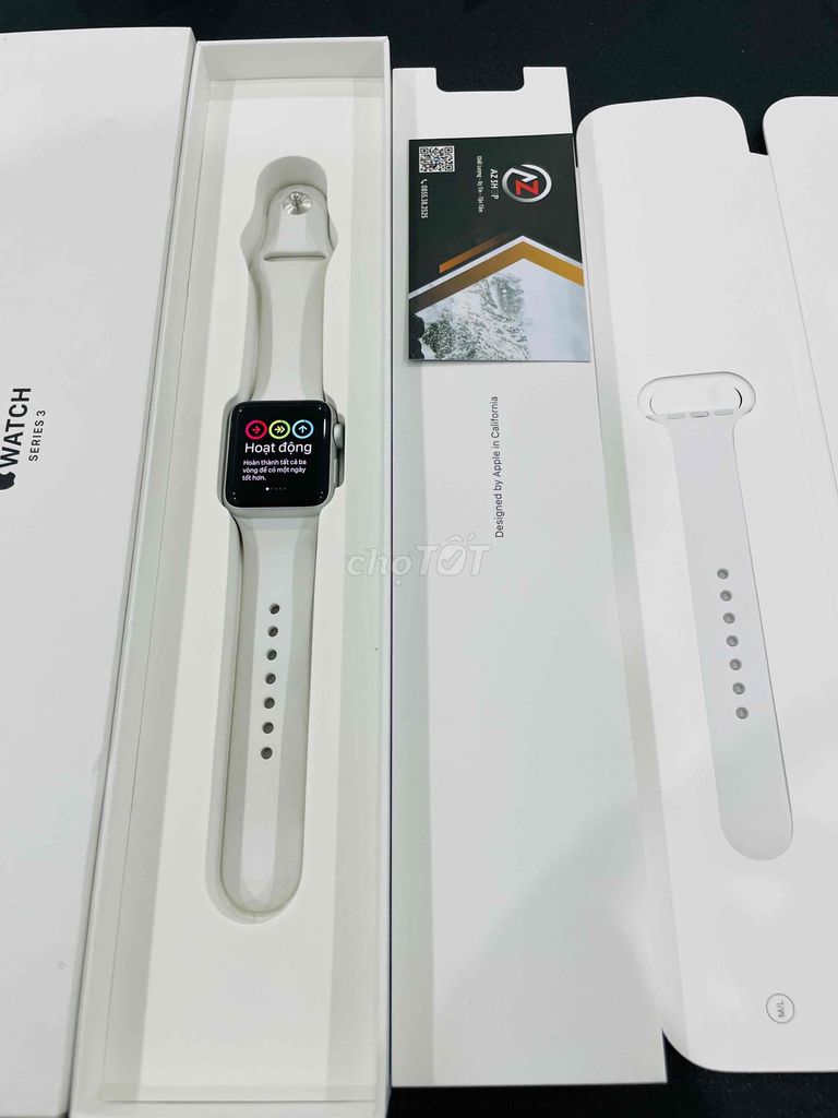 Apple Watch s3/38 nhôm trắng đẹp keng VN/A fullbox