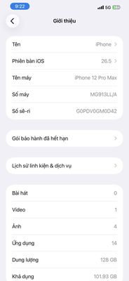 Apple iPhone 12 Pro Max 128GB Đã thay màn