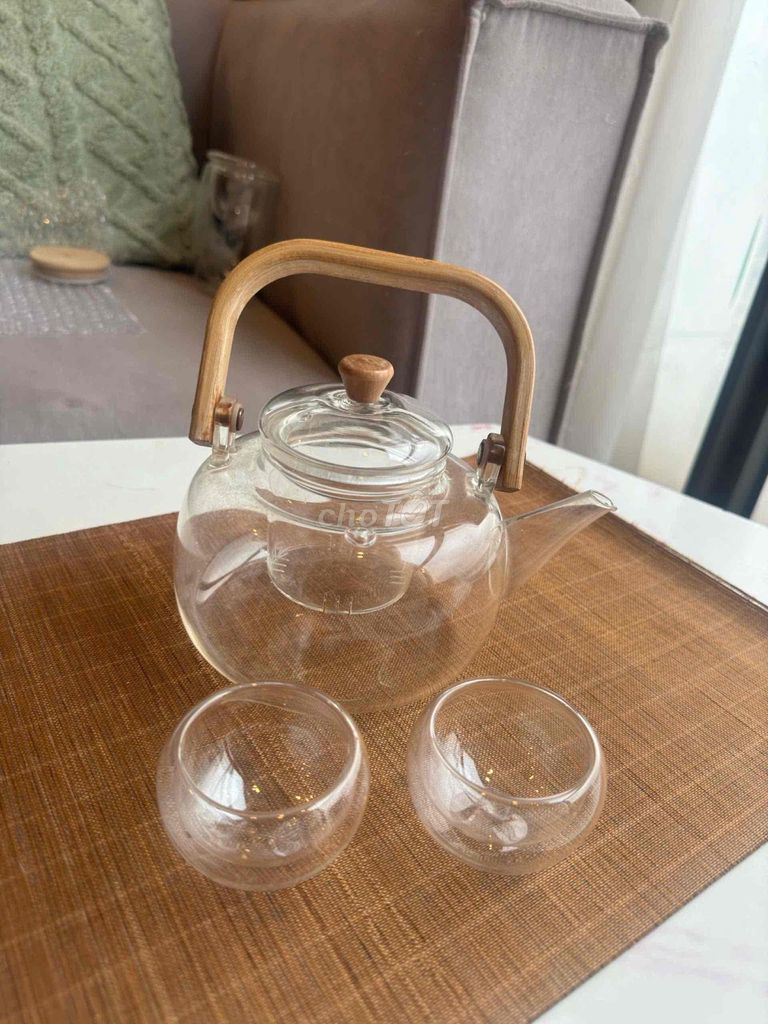Bộ ấm trà Thủy tinh 2 chén. Mua bán Nội thất, đồ gia dụng khác tại Quận Ba Đình Hà Nội được đăng bởi Windy Vu hình 1
