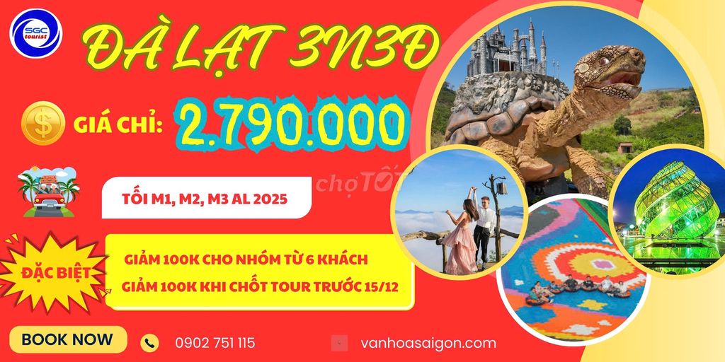 Tour Đà Lạt 3N3Đ tết âm lịch 2025