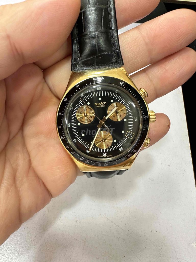 Đồng hồ Swatch Nam Vàng Đen. Mua bán Đồng hồ tại Huyện Hiệp Hòa Bắc Giang được đăng bởi ĐỒNG HỒ SI TUYỂN hình 1