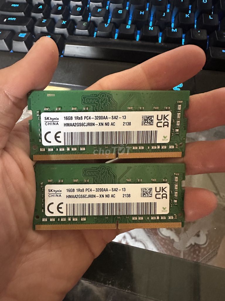 RAM SK Hynix 16GB 3200MHz Laptop. Mua bán Linh kiện (RAM, Card...) tại Huyện Châu Đức Bà Rịa - Vũng Tàu được đăng bởi Nguyễn Hùng Thắng hình 1