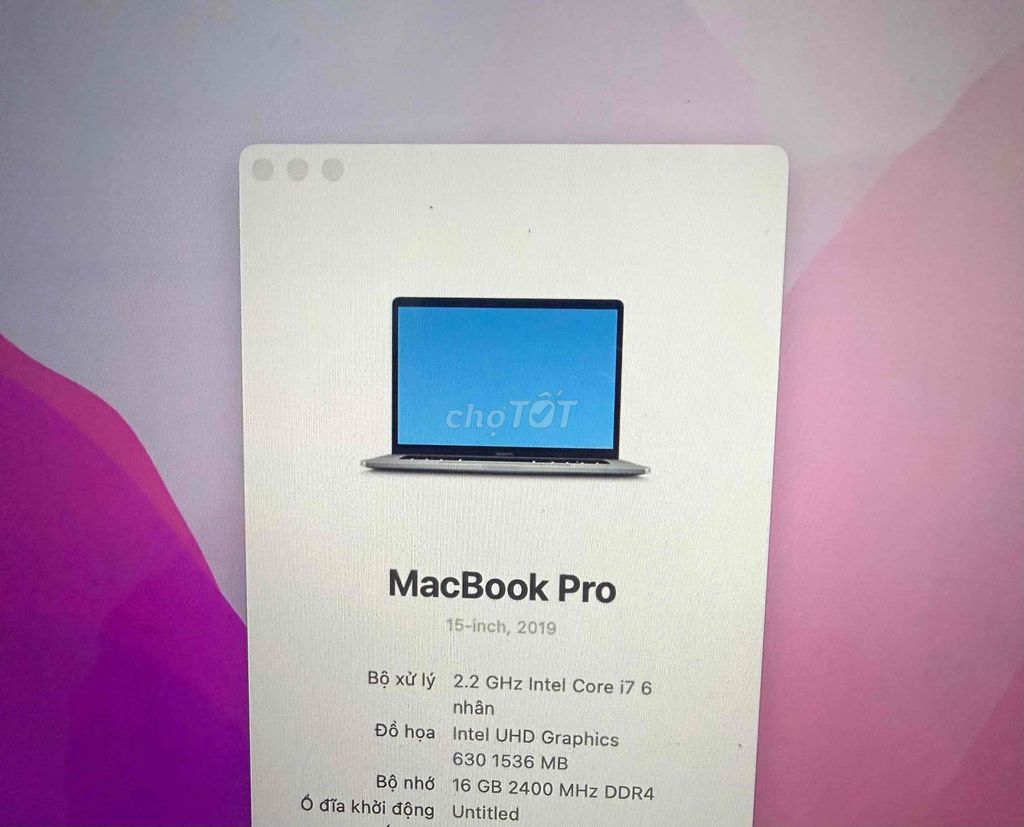 Apple MacBook Pro 15-inch 2019 Bạc. Mua bán Laptop tại Thành phố Thủ Đức Tp Hồ Chí Minh được đăng bởi tam hình 1
