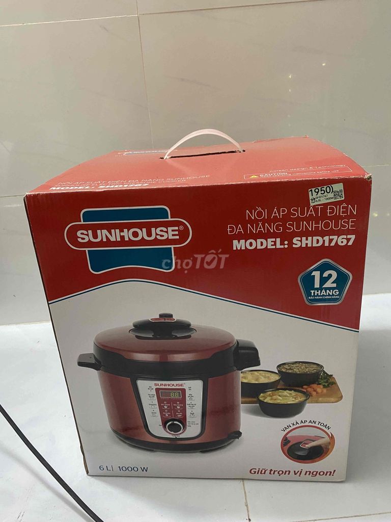 Nồi áp suất điện SUNHOUSE SHD1767 còn thương lượng. Mua bán Bếp, lò, đồ điện nhà bếp tại Thị xã Bến Cát Bình Dương được đăng bởi Hiền Trần  hình 1
