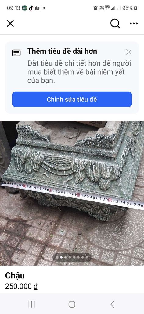 Chậu cây đá xám xanh 70x46cm. Mua bán Cây cảnh, đồ trang trí tại Thành phố Thủ Đức Tp Hồ Chí Minh được đăng bởi SangVlog  hình 1