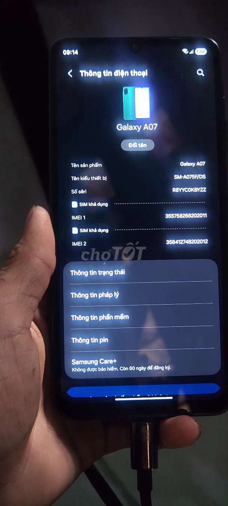 Samsung Galaxy A07 64GB Xanh. Mua bán Điện thoại tại Huyện Cần Giuộc Long An được đăng bởi Minh Tài hình 1