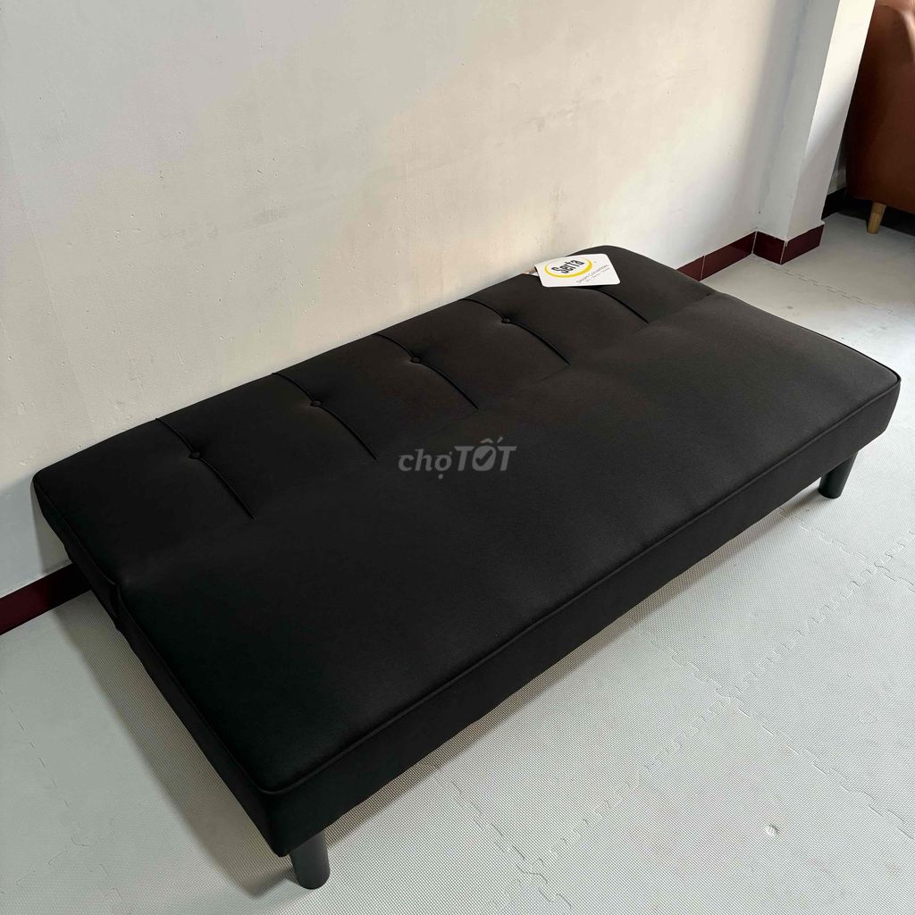 Freeship ghế giường nằm vải bố màu đen dài 1.7m