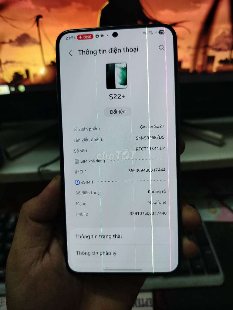 Samsung S22 Plus 128GB Xanh Đã sử dụng. Mua bán Điện thoại tại Huyện Bình Chánh Tp Hồ Chí Minh được đăng bởi Đạt Lx hình 1