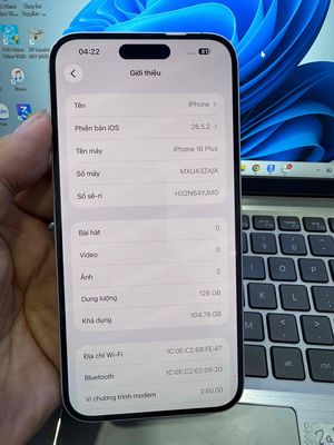 Apple iPhone 16 Plus 128GB Trắng 92%