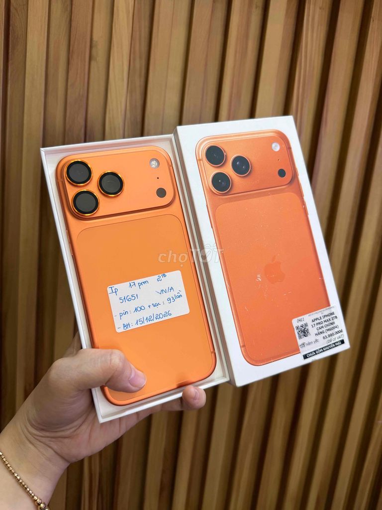 Ip 17 promax 2Tb  bản Vn pin 100, bh 12/26. Mua bán Điện thoại tại Quận 10 Tp Hồ Chí Minh được đăng bởi Đăng Sơn Store hình 1