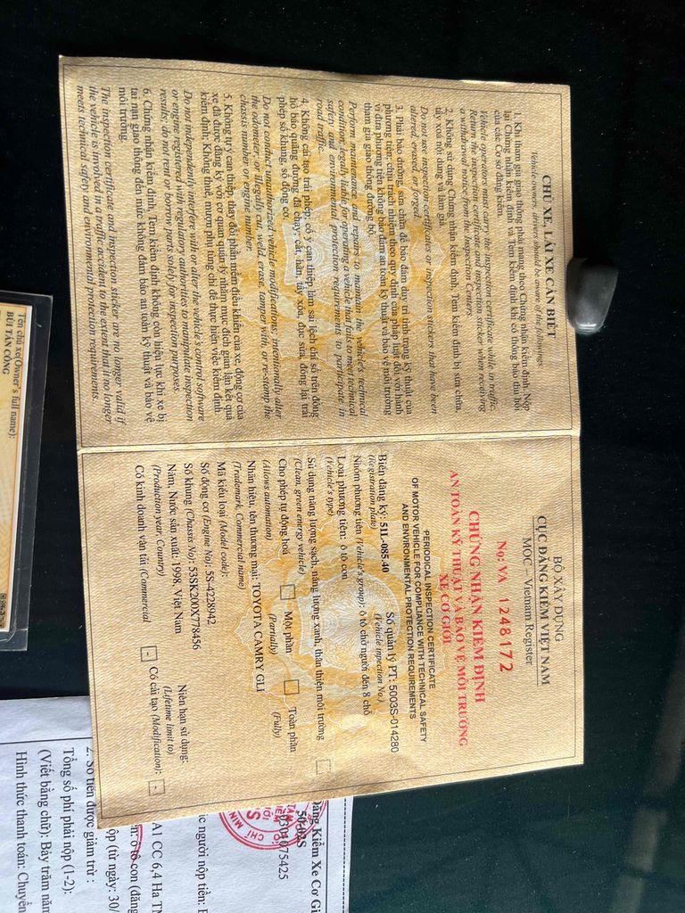 Toyota Camry 1998 GLi 2.2 - 285000 km. Mua bán Ô tô tại Quận 12 Tp Hồ Chí Minh được đăng bởi Nguyễn văn Lộc  hình 16