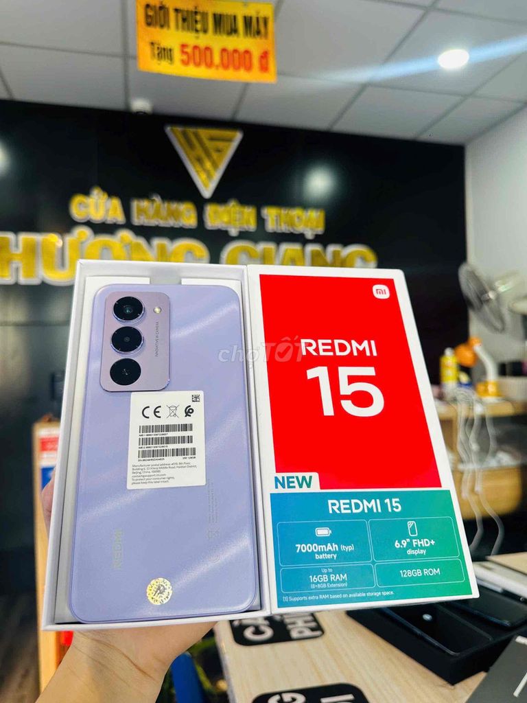 Xiaomi Redmi 15 8/128G new 💯. Mua bán Điện thoại tại Thành phố Bến Tre Bến Tre được đăng bởi HươngGiangmobile hình 1