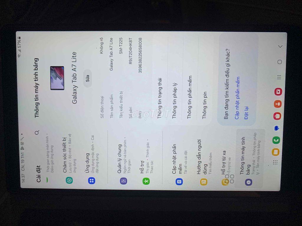 Tab A7 lite mới 99% full HD